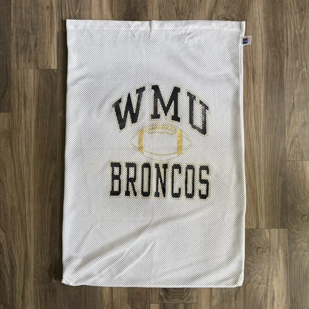 Vintage 1980s Russell Athletic Mesh Football Laundry Bag WMU Broncos Michigan